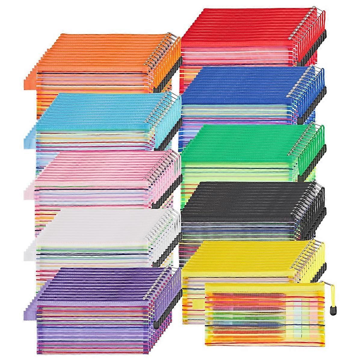 120pcs Mesh Zipper Pouch,Zipper Pouch in 10 Colors