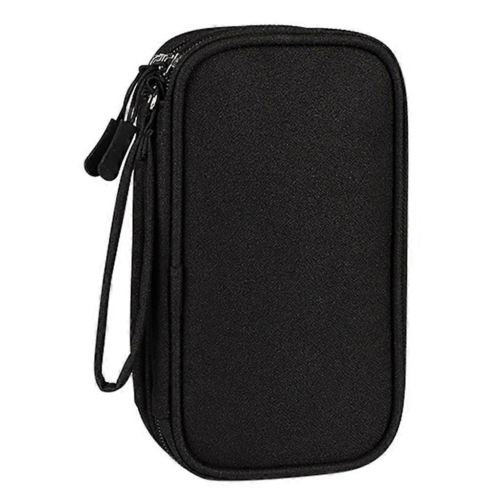 19x11x5.5cm Multifunction Storage Packet Suitable for power Bank/Headphone/Hard Disk/Data Cable and Other Accessories  Black