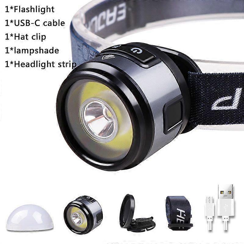 6550 Multi-Function Light LED Headlamp Portable USB C Rechargeable Light with Magnet Hook Cap Clip Outdoor Indoor Camping Light Lamps