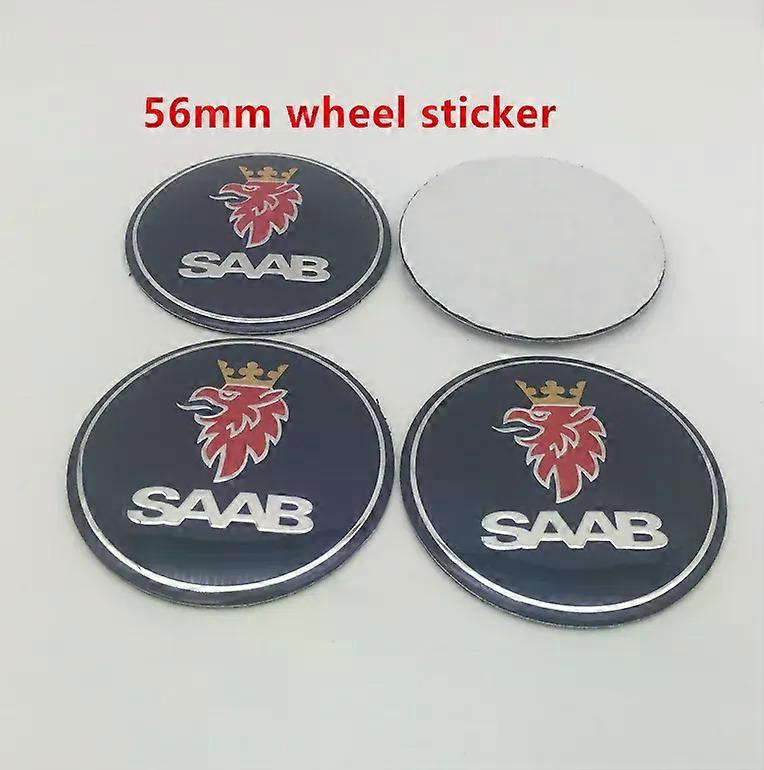 4片56mm 60mm 63mm 65mm 68mm SAAB汽车轮中心盖轮毂盖树脂徽章徽章贴纸适用于03 10 BJ SCS 9 3 9 5 9 9 2x 9 5x|Wheel Cent