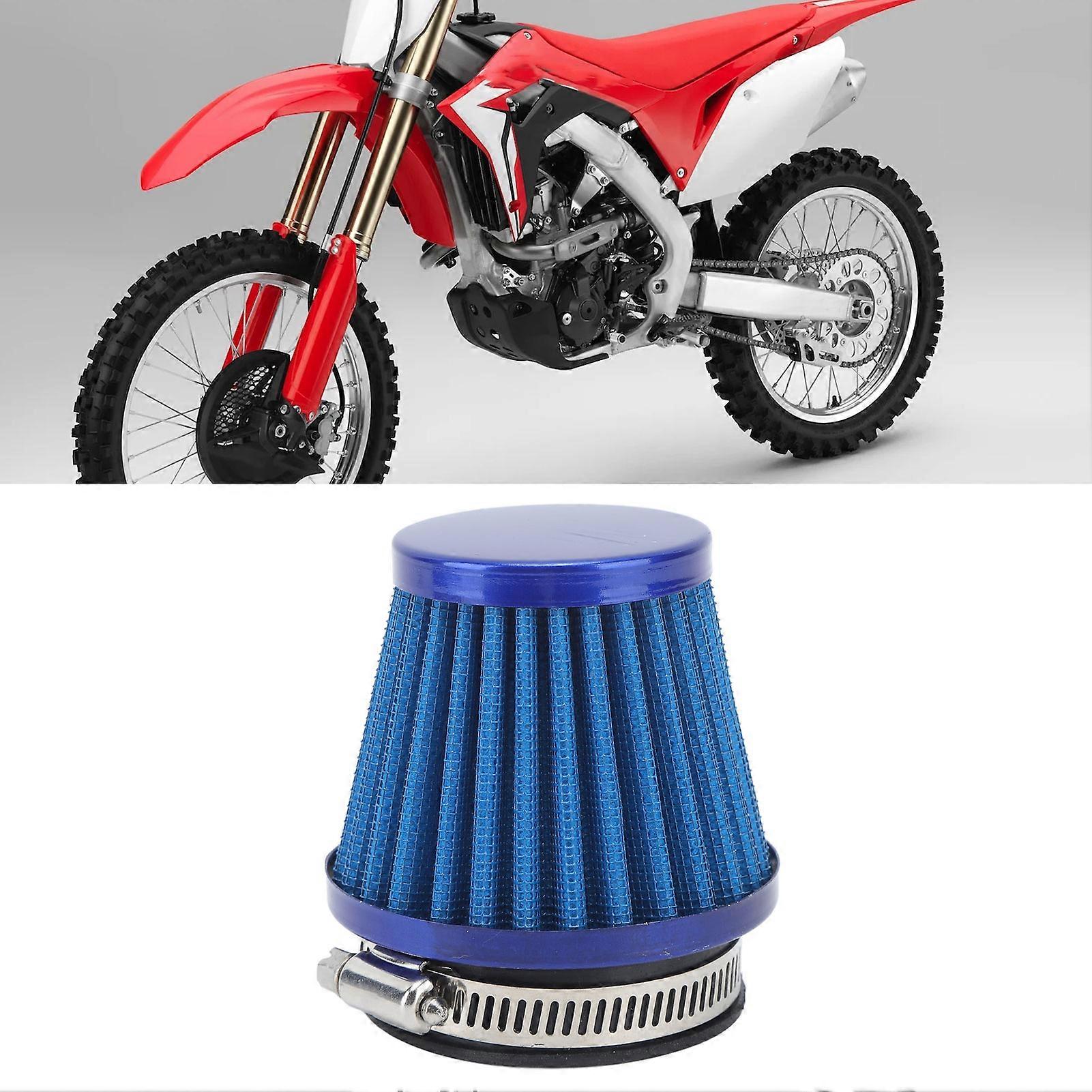 空气滤清器通用 50 毫米大口径空气感应滤清器适用于越野摩托车 ATV 四人土坑自行车蓝色