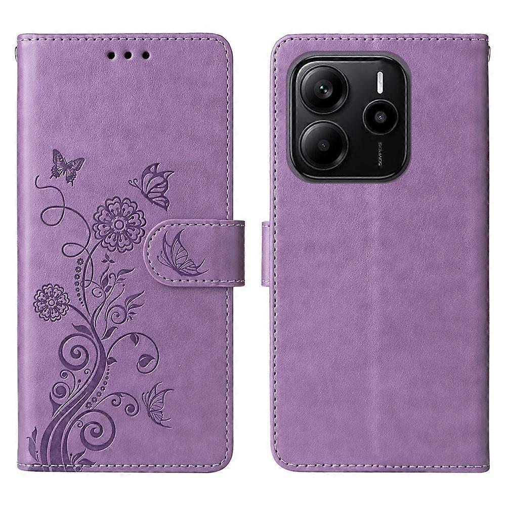 Embossed Butterfly Flowers Leather Phone Case