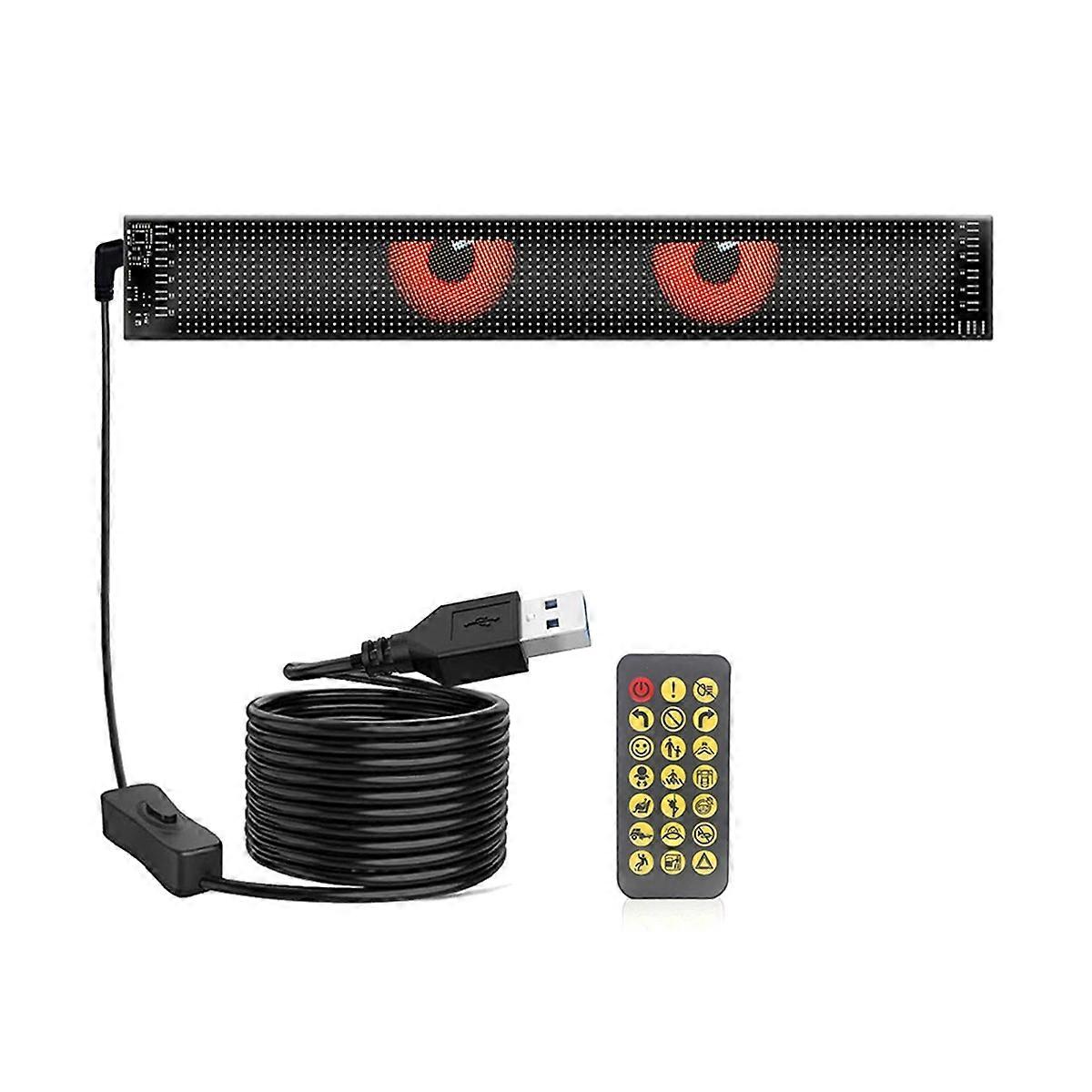 Écran LED flexible pour voiture, USB 5 V, matrice de pixels, motif RVB, graffiti, défilement de texte, animation, affichage avec application 16 x 96