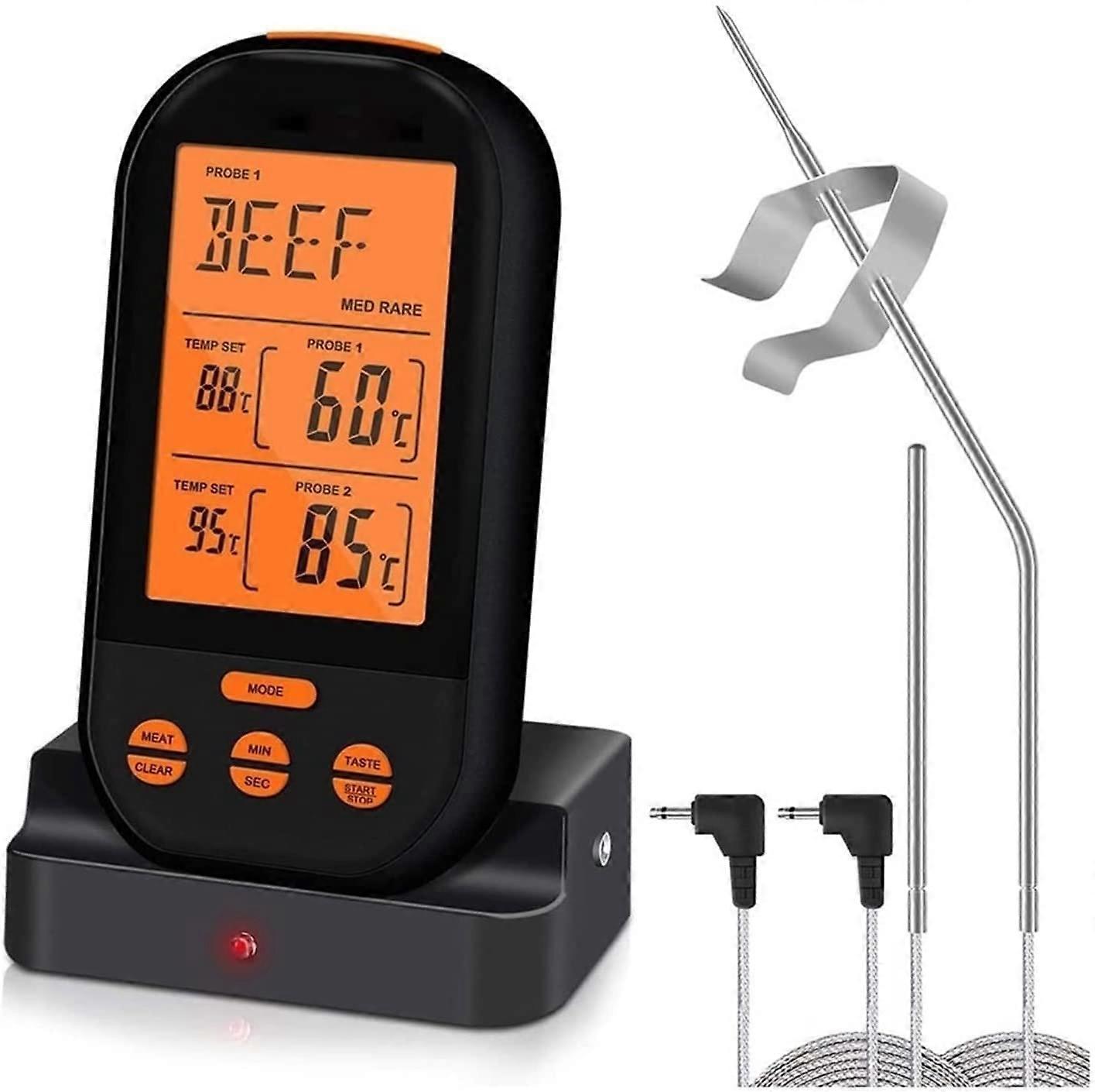 Digital Instant Read Meat Thermometer for Cooking, Grilling, BBQ, Smoker, Candy, and Deep Frying - Black Color