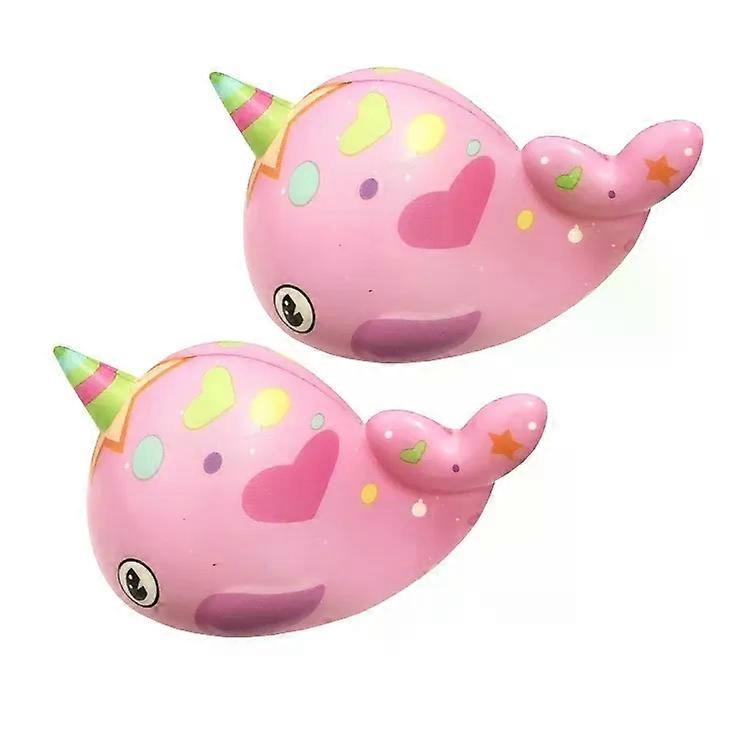 Whale Slow Rebound Decompression Toy-2 PCS Color Printing,Pink Pink