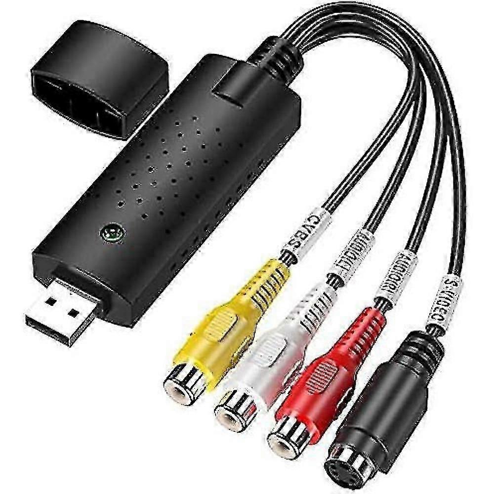 VHS til Digital Converter Video Capture Card Konvertere adapter, VHS til Digital USB Grabber Support NTSC Pal Secam USB 2.0 videoadapter YOY