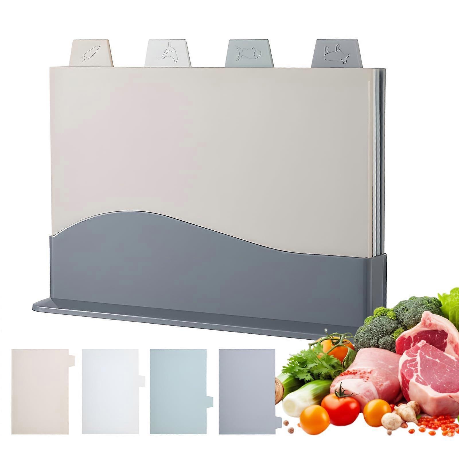 4 pcs Plastic Chopping Board Set for Preparation of Vegetables and Meats