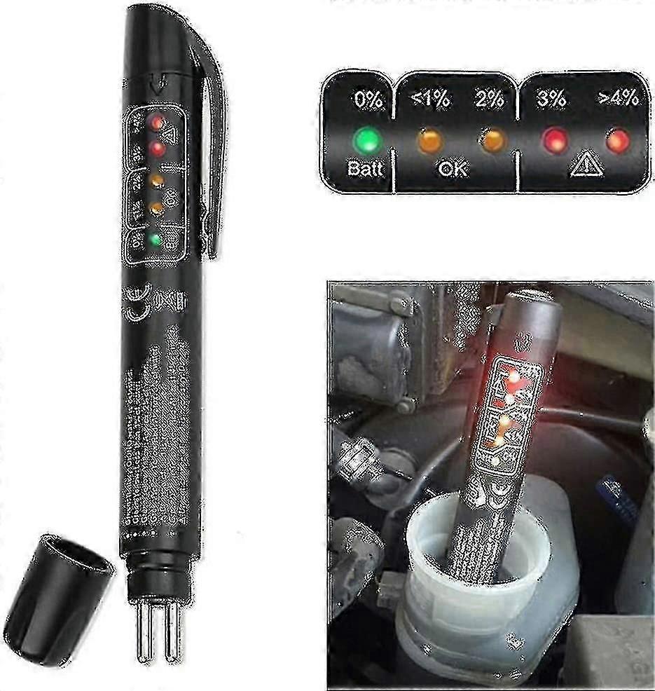 Bremsevæsketesterdetektor, 5 LED automatisk diagnostisk bremsetester