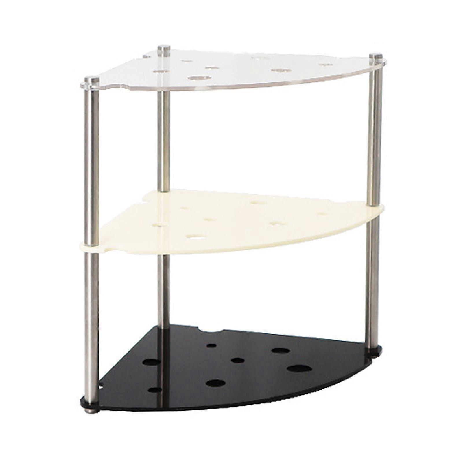 3 Tier Desktop Storage Rack Acrylic Metal Countertop Organizer Minimalist Desk Storage Shelf