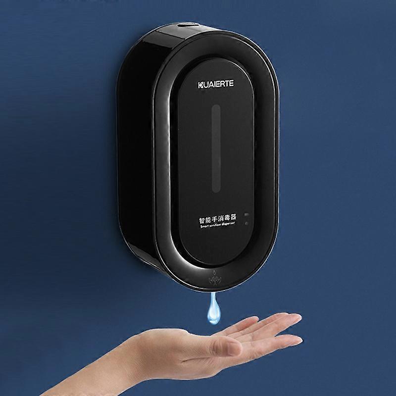 Kuaierte Automatisk Induktionsspraysterilisator Väggmonterad tvåldispenser, Färg: K4503 Svart