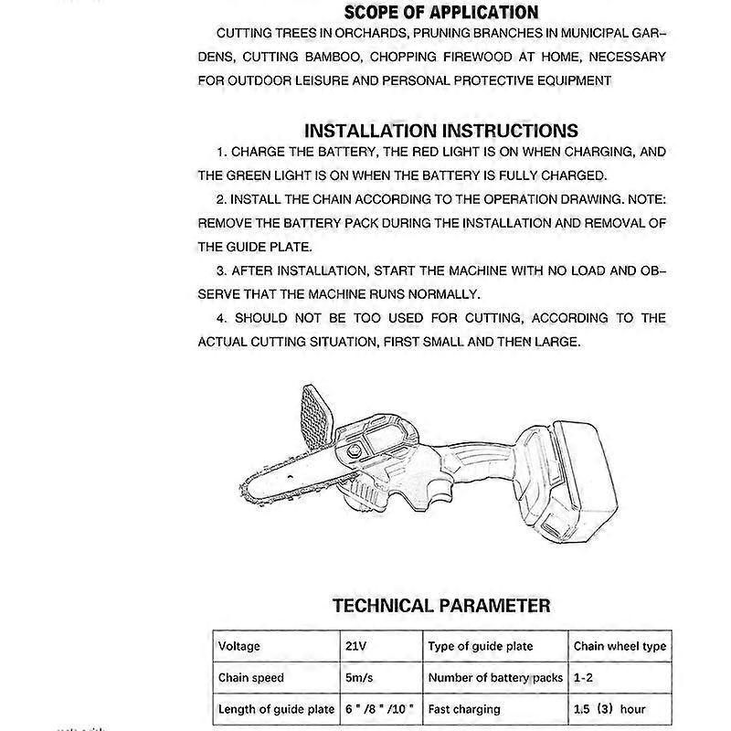 4 Inch Small Lightweight Rechargeable Portable Chainsaw (Dual Electric Version-Blue)