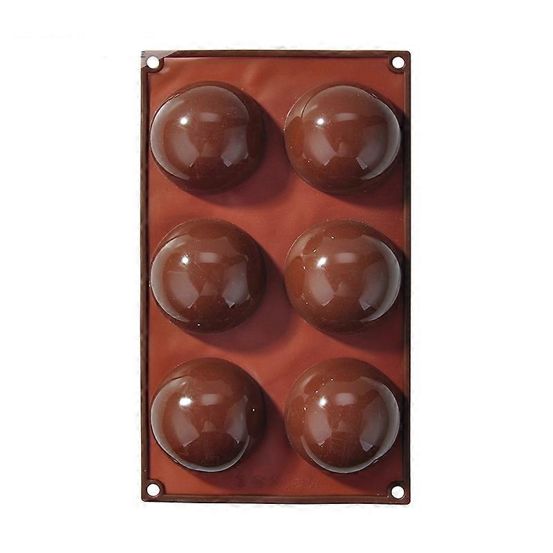 Silicone Baking Tools Cookie Chocolate Waffle Cake Mold,Style: 6-grid Pudding Mold