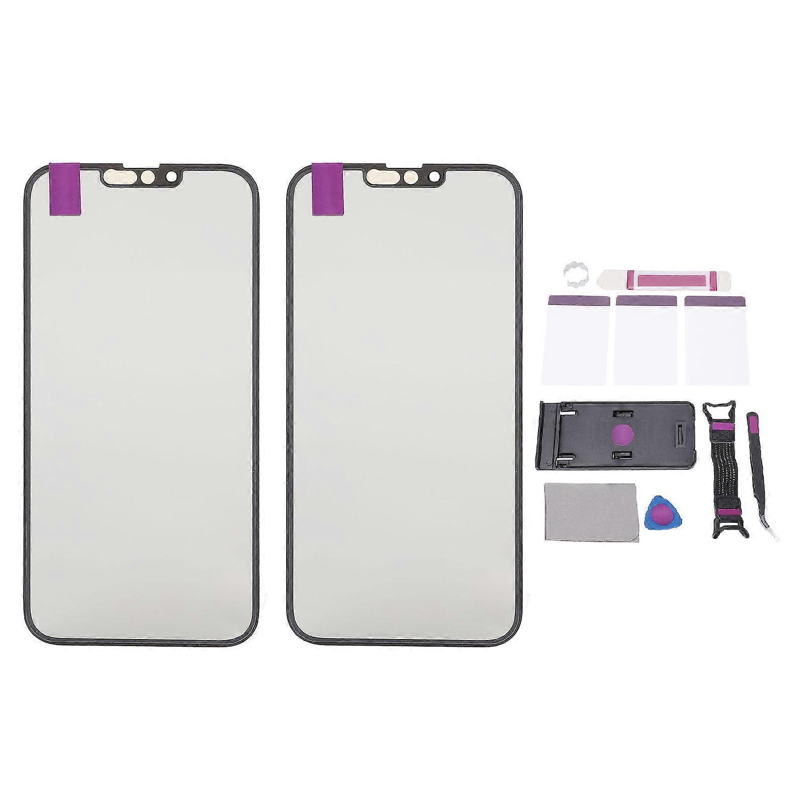 2Pcs Phone Screen Glass Repair Kit Phone Display Protector with Tool Kit for IOS 14 Plus