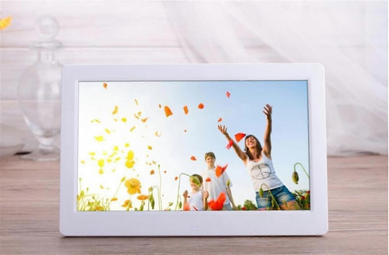 Photo Frame Digital Photo Frame 10.1 inches HD TFT-LCD 1024600 Digital Photo Frame Alarm Clock MP3 MP4 Movie Player (Color : White)