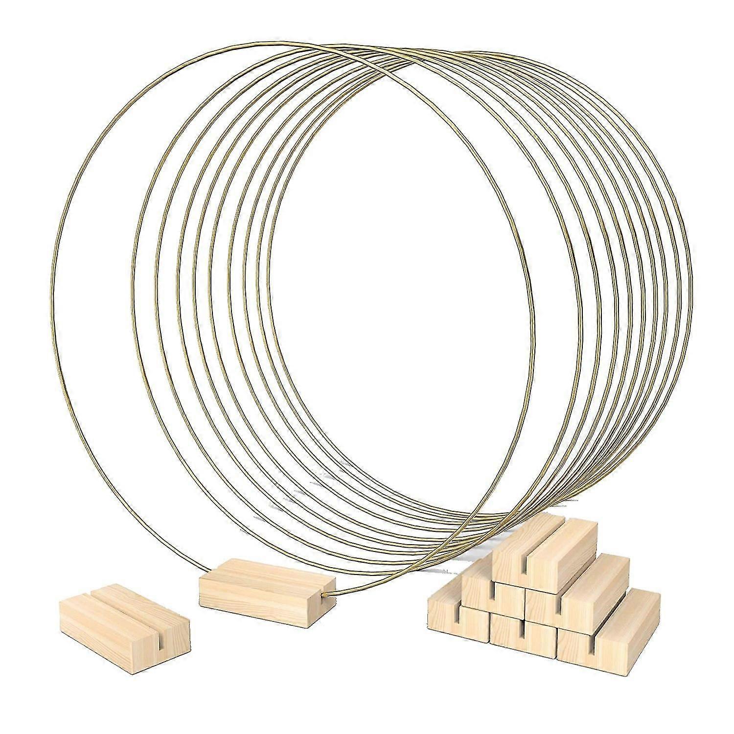 10 יח '12 אינץ' חישוק פרחוני מתכת מרכזי לשולחן, טבעת זר מתכת עם 10 יח 'מקום כרטיס H