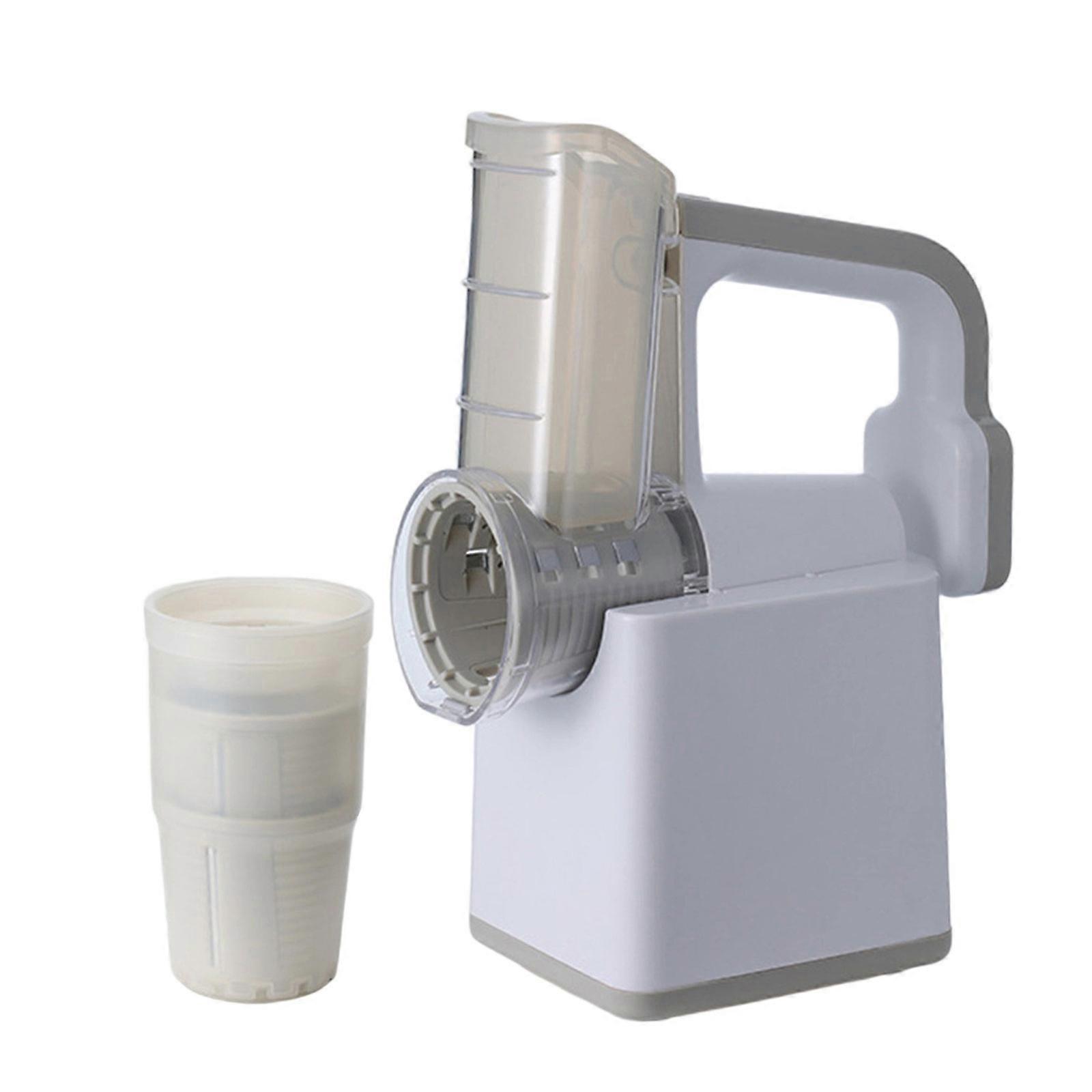 Efficient Cordless Salad Shooters with Changeable Cutter Vegetable and Fruit Cutter for Fast and Convenient Food Preps  White And Grey