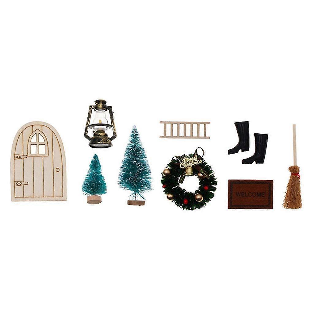 ドールハウス クリスマスデコレーション 9ピース アクセサリー ミニチュア ホリデーシーン