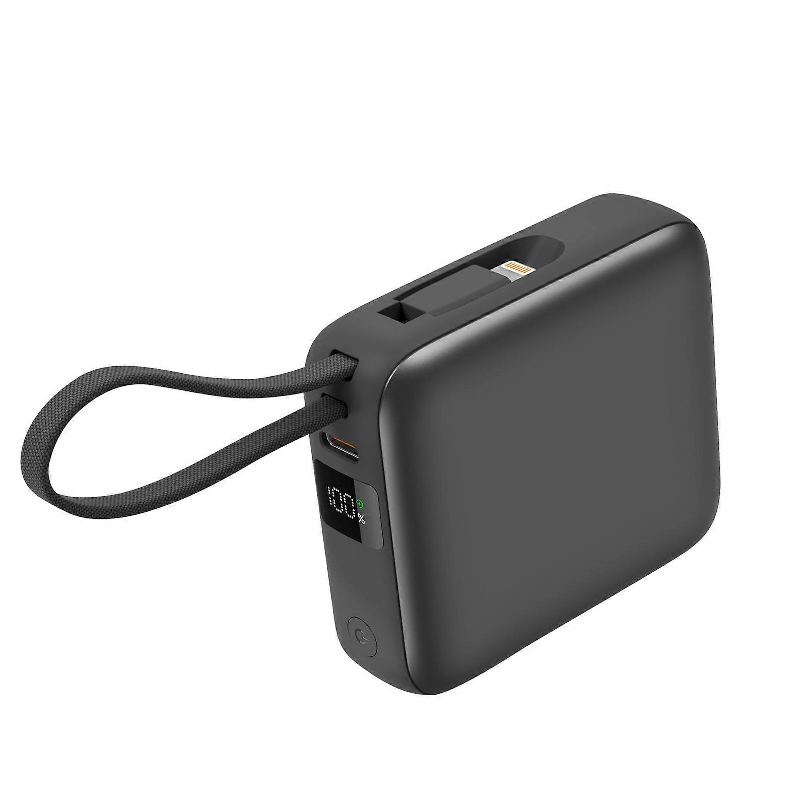 Bateria Externa 10000mAh 22.5W USB-C e Cabo Lightning - Porta USB C, Cinzento Escuro