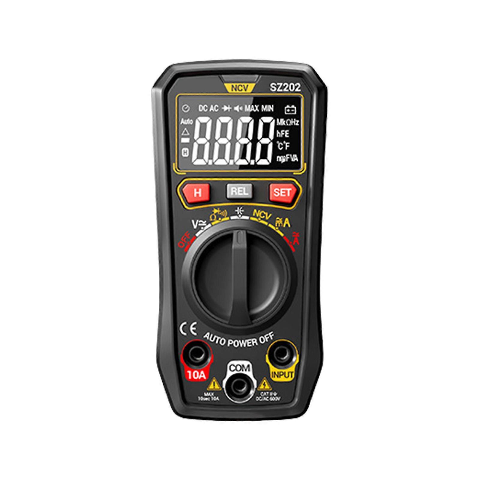 Auto Ranging Digital Multimeter with Large backlight  Screen NCV Detection & Data Hold Function ABS for Professional Use  Black