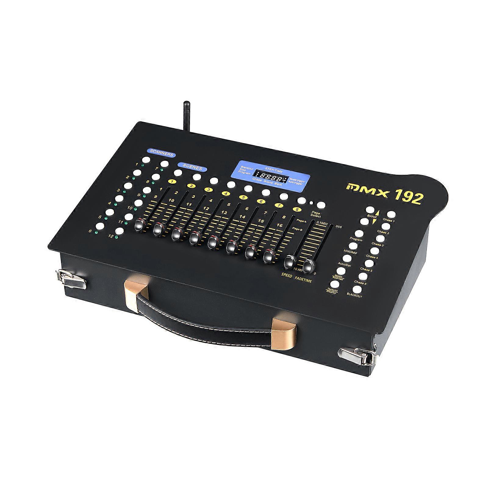 Portable DMX 192 Controller Console Black 40x26x16cm for Stage Light Show
