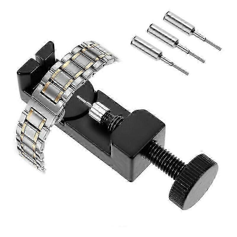 Watch Strap Link Pin Remover Tool with 3 Extra Pins - Black
