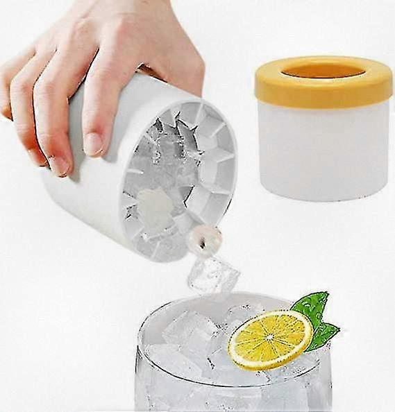 Silicone Ice Cube Bucket with Lid, Mini Reusable Ice Cube Molds, Cylinder Ice Cube Tray Suitable for Various Brands -sz.14183