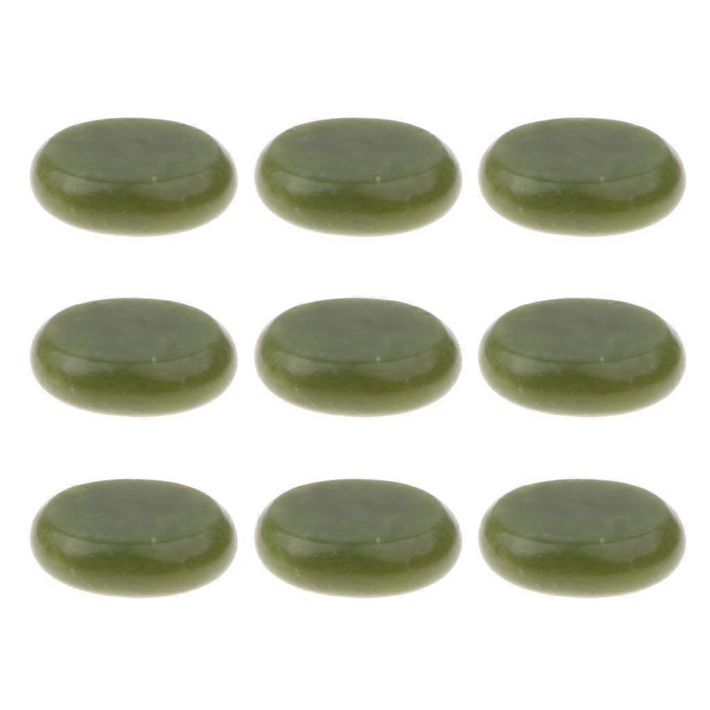 9つの楕円形の自然な翡翠の石マッサージストーンスパマッサージ5 x 6cmのセット