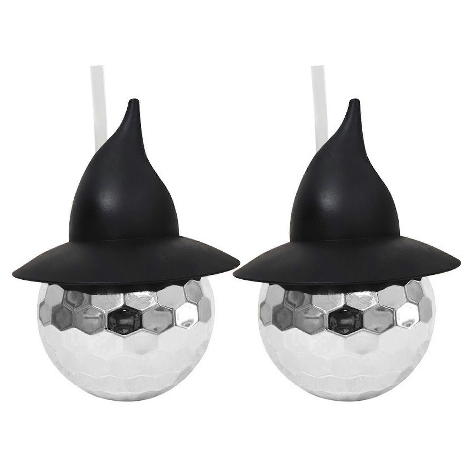 2Pcs Wizard Hat Shape Electroplated Cups Practical Silver 20oz Wizard Hat Drink Tumblers for Parties and Daily Use