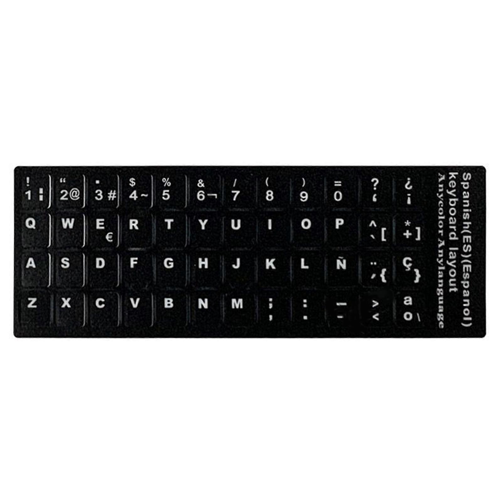 18x6.5cm Keyboard Layout Stickers Spanish Letter Keyboard Button Alphabet Protective Film for Laptop Tablets