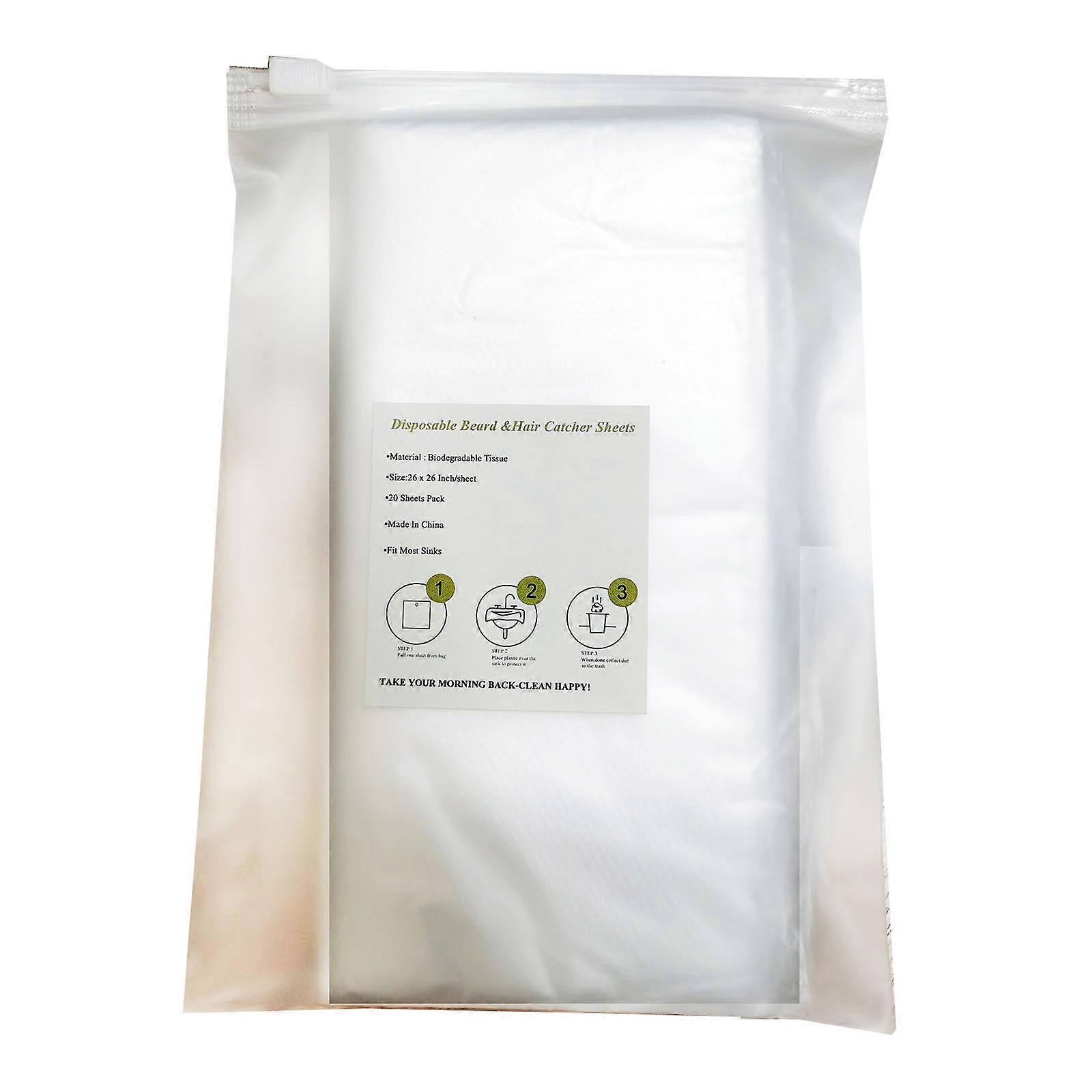 Clear Disposable Sheets for Sinks,Premium Men's Trimming Sink Guards Biodegradable Barber Sinks Protector 20 Sheets