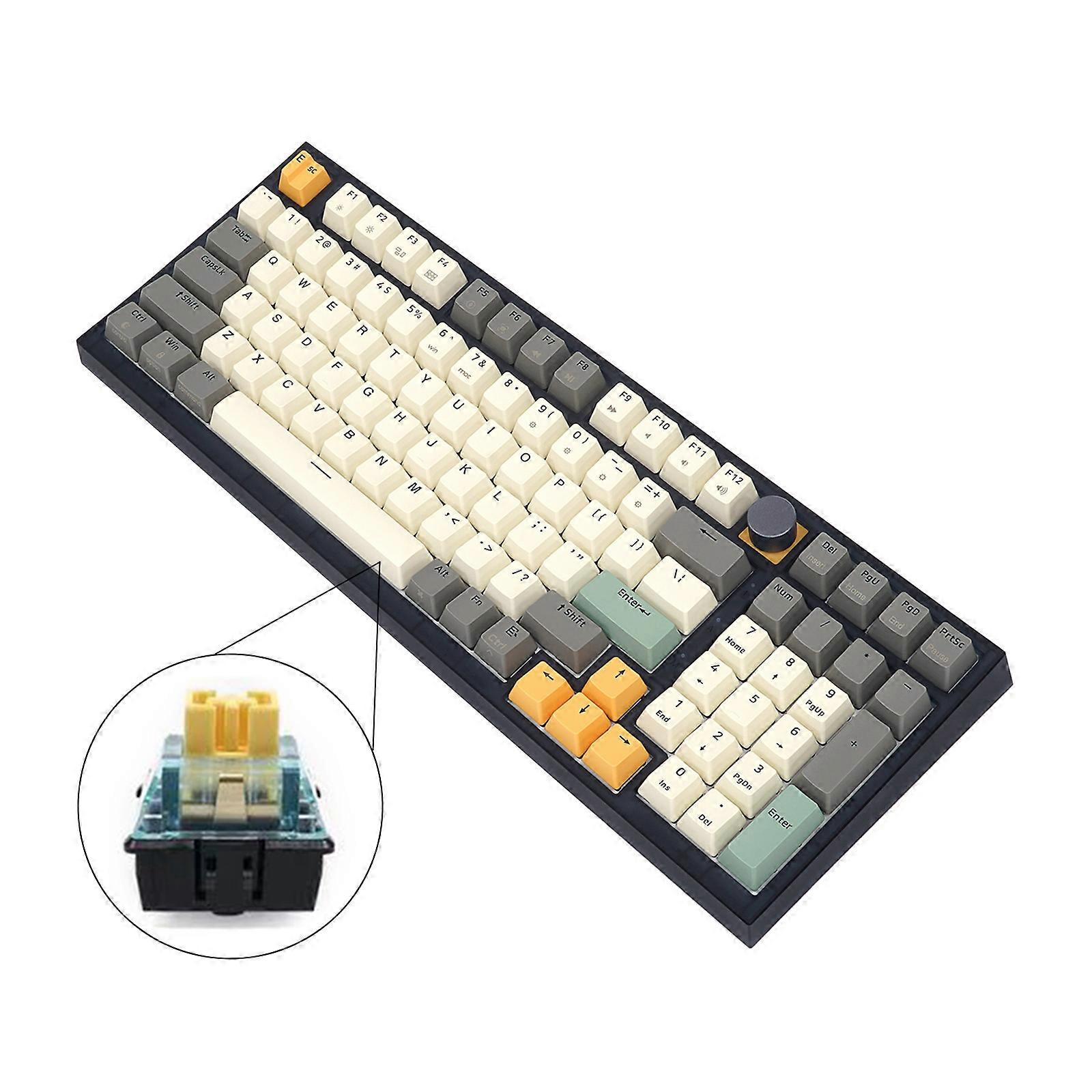 GK980 98 Keys Wired 98 Keys PBT Keycaps Gateron Optical Switch RGB Backlight Hot Swappable Mechanical Gaming Keyboard  GW