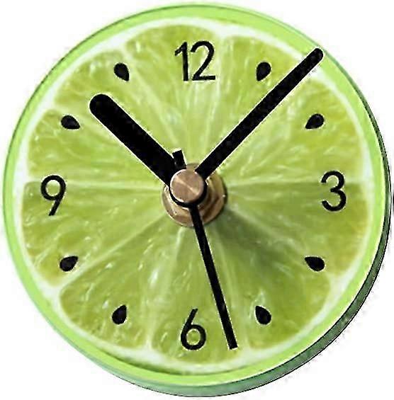 Fridge Magnet Fridge Magnet Round Wall Clock Lime Pattern
