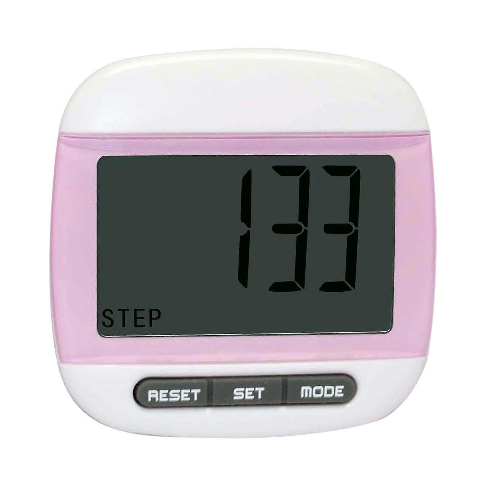 Pedometer for Walking, Portable Clip-On Design, Daily Step Target Monitor, Simple Electronic Pink Pedometer