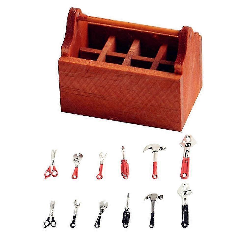 1 Set Funny Mini House Tools and Tool Box Mini Repaired Tools Mini Outdoor Tools
