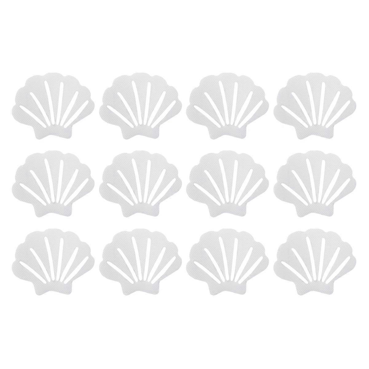 12pcs Appliques Shell Shape Prevent Slippery Surface for Bathroom Toilet Kitchen
