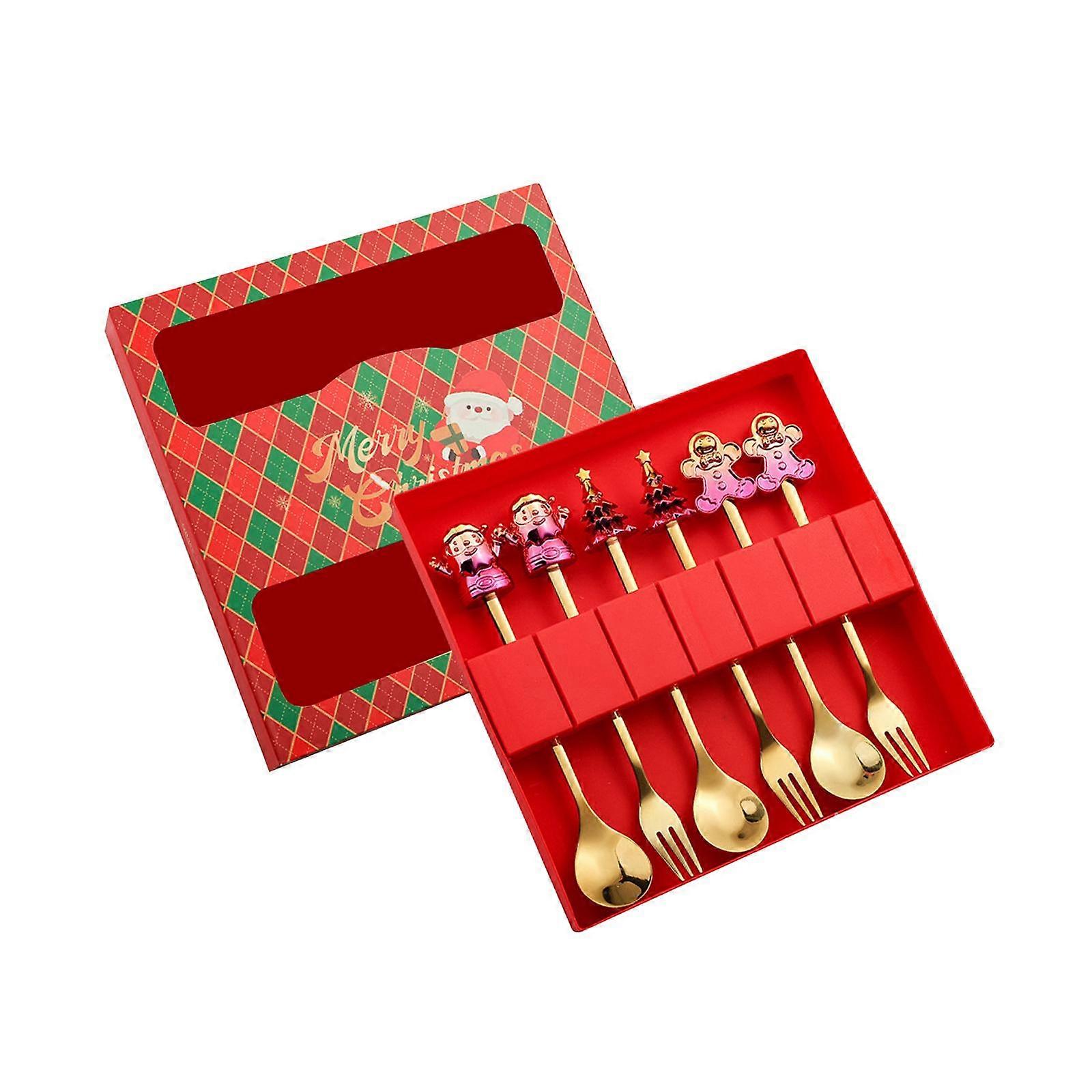 クリスマスキャラクタースプーンとフォーク、食器、デザート、簡単クリーニング、クリスマス