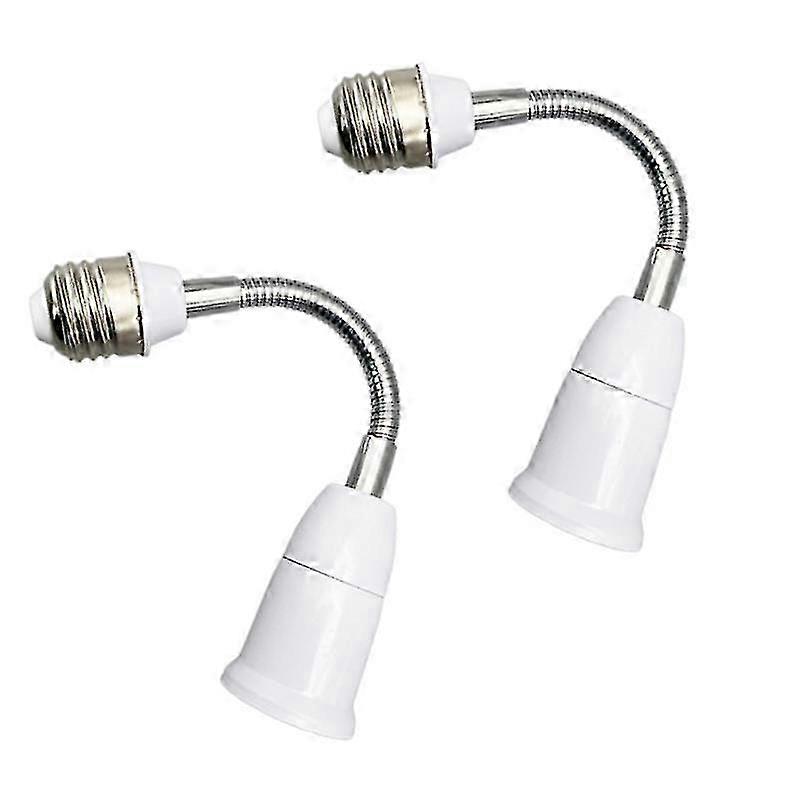 2pcs Flexible Extension Adapter for E27 Light Bulb Holder, Screw Socket Converter for Standard Bulbs