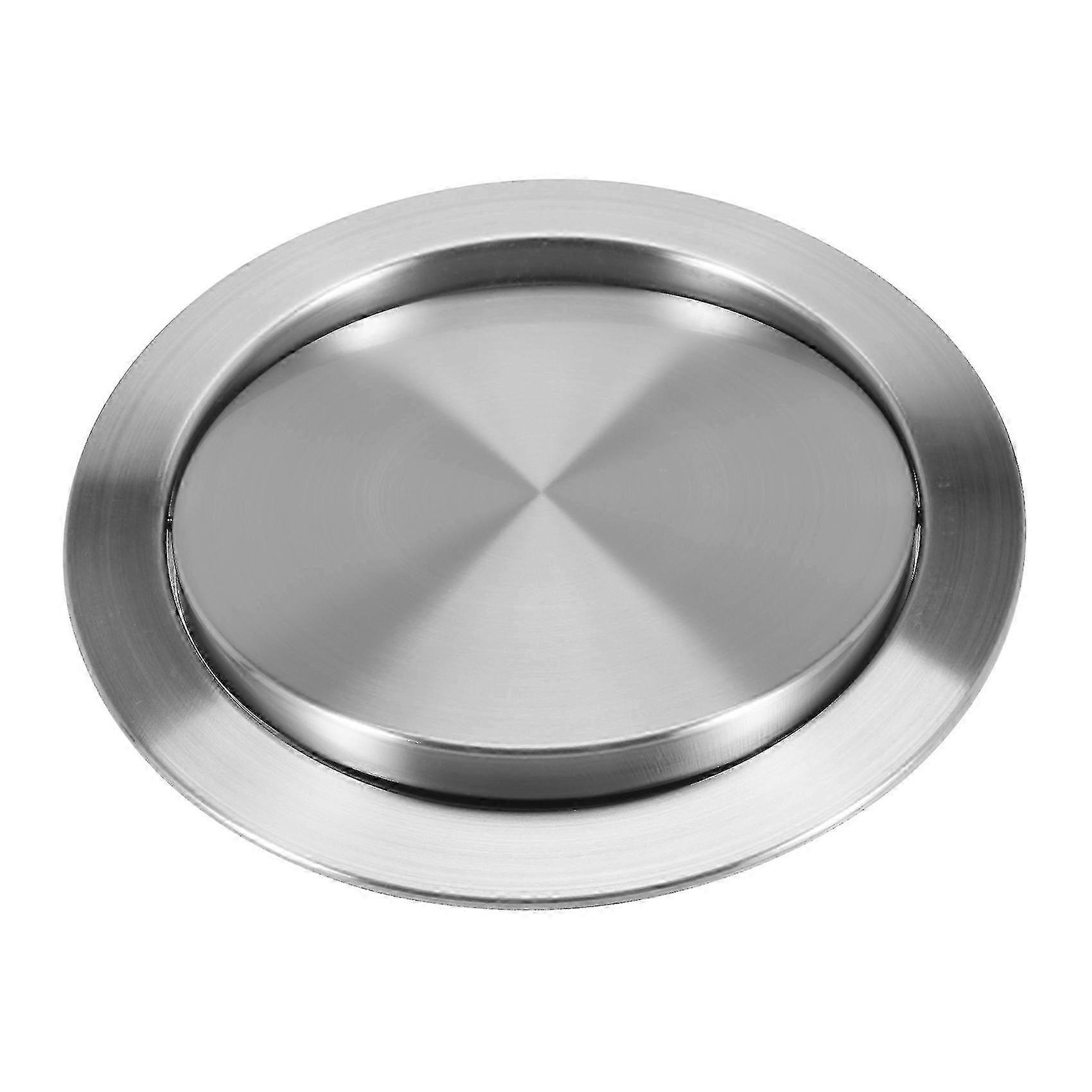 Stainless Steel Trash Bin Cover with Built-in Balance Swing Flap Lid Suitable for Kitchen Use