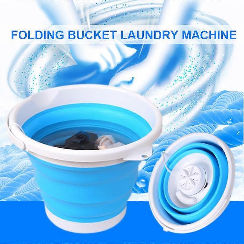 Folding Bucket Laundry Tub Basin Mini Washing Machine Automatic Clothes Clean
