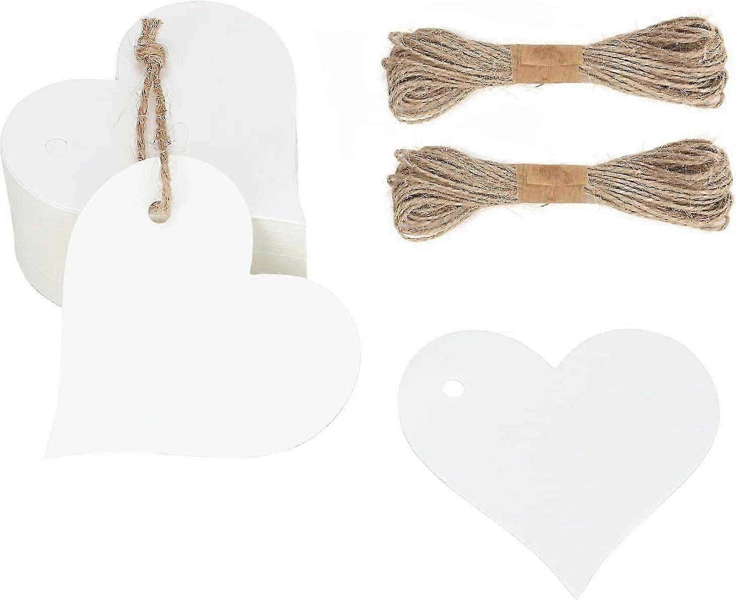 100pcs Blank Tags - Tags, Labels With String For Wedding, Favors, Day