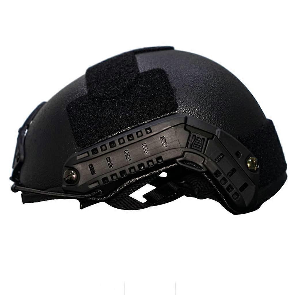 NIJ IIIA 3A Kevlar Aramid Military Ballistic Helmet with Torch Holder, Black, Medium Size, UHMWPE Material