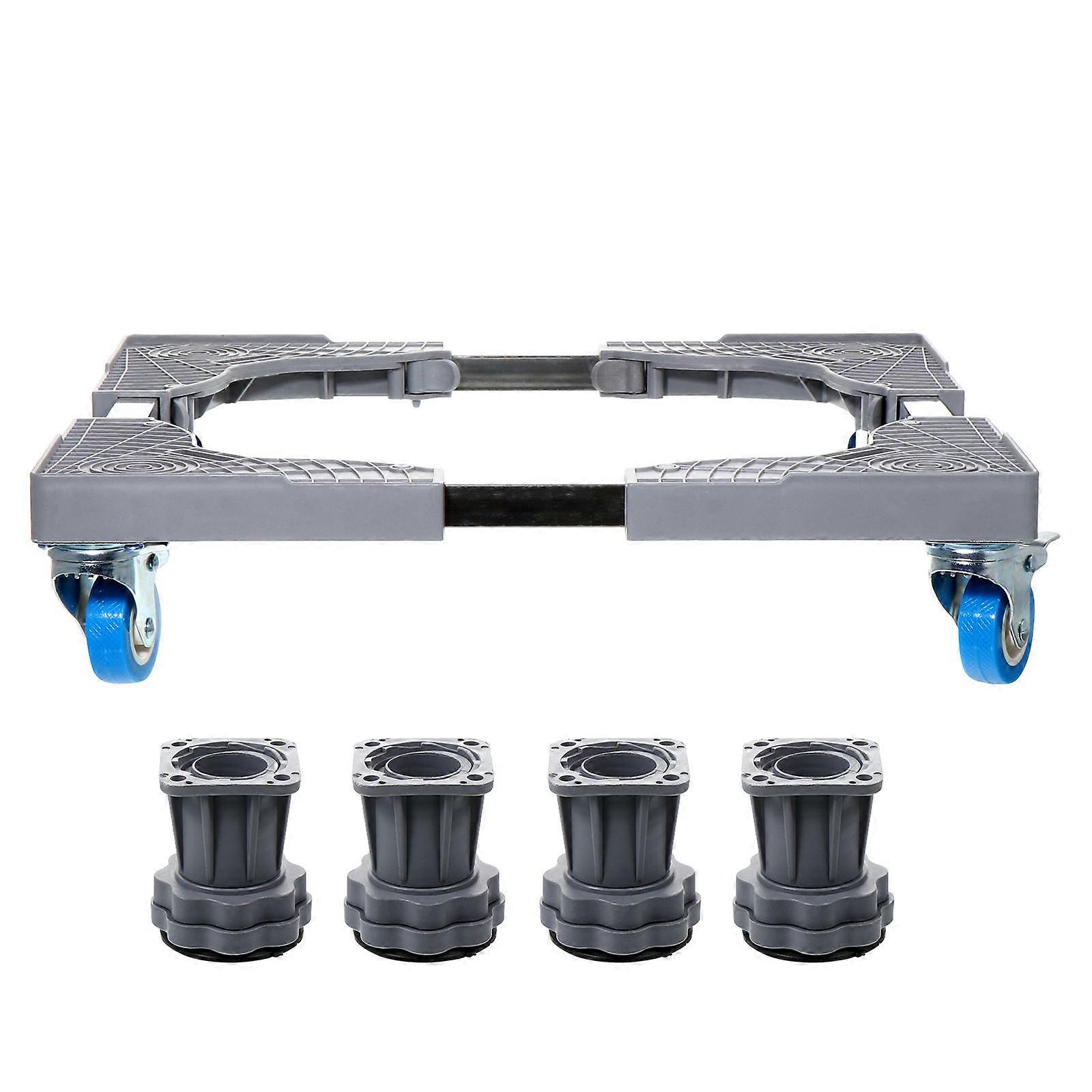 Portable Washer Stand Multi-Functional Fridge Stand Adjustable Height and Width Grey Color 42x42cm Size Home Use 1 Set
