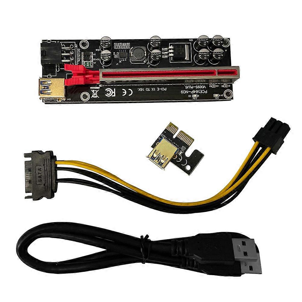 PCIe Riser Adapter Extender with Pin Power Supply, Easy Installation, LED Indicator, Stable Performance for GPU Connection