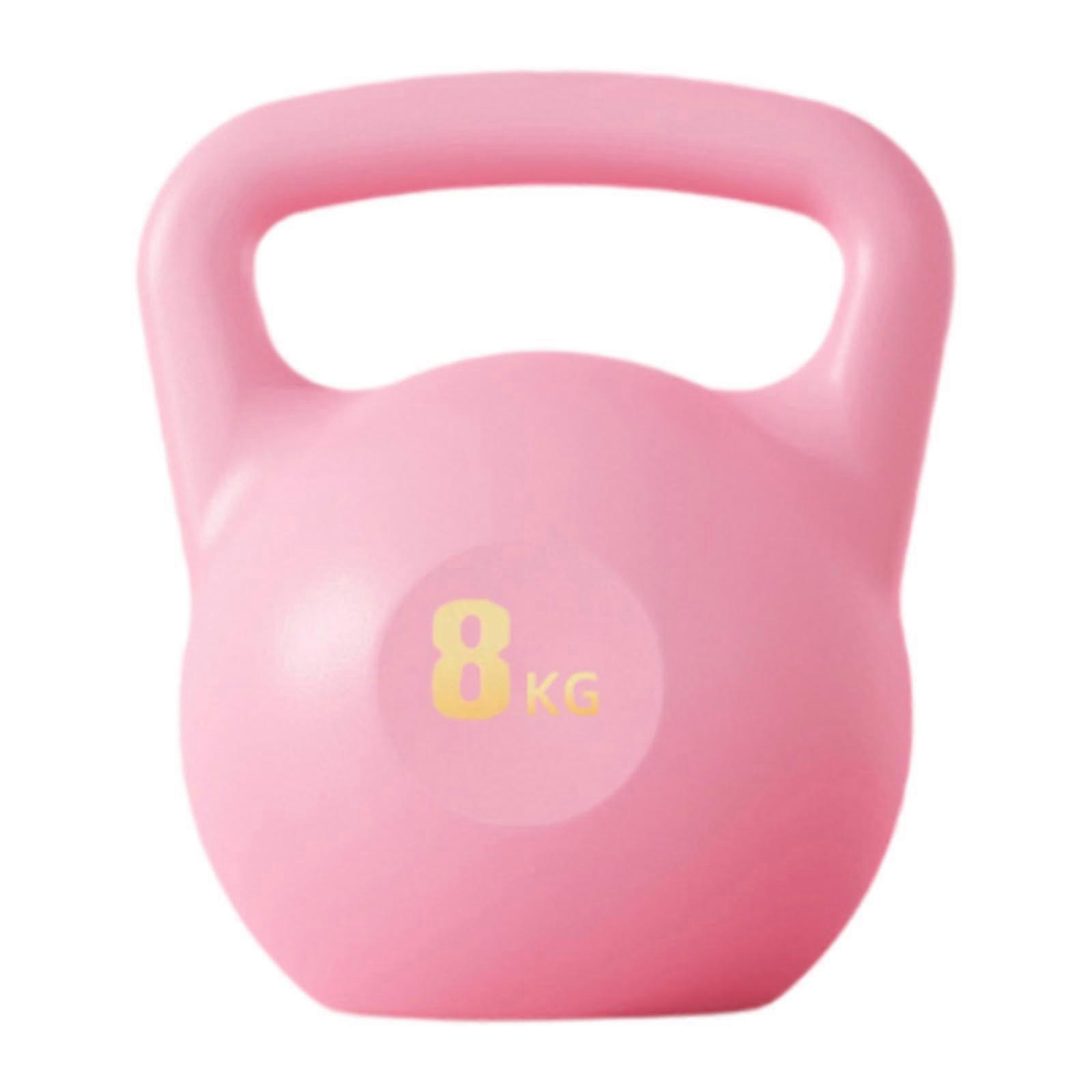 Water Filled Kettlebell 8kg, Non-Slip Self-Filled Design, Pink Exercise Kettlebell for Squats and Home Workouts