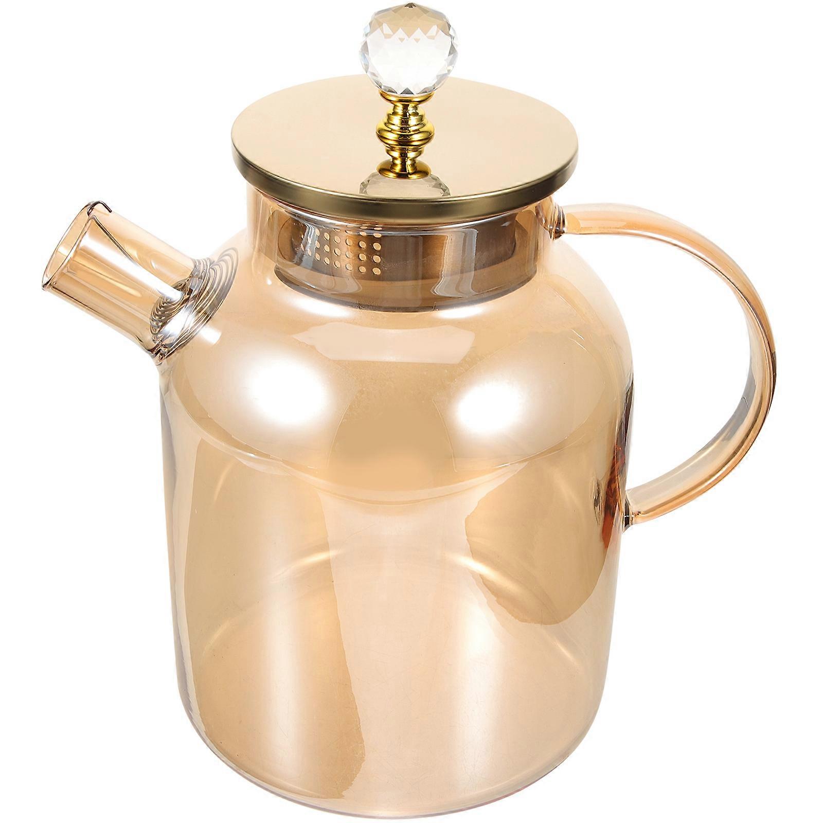 Glass Juice Pitcher Orange For Tea Lovers Hot Water Storage 1Pcs