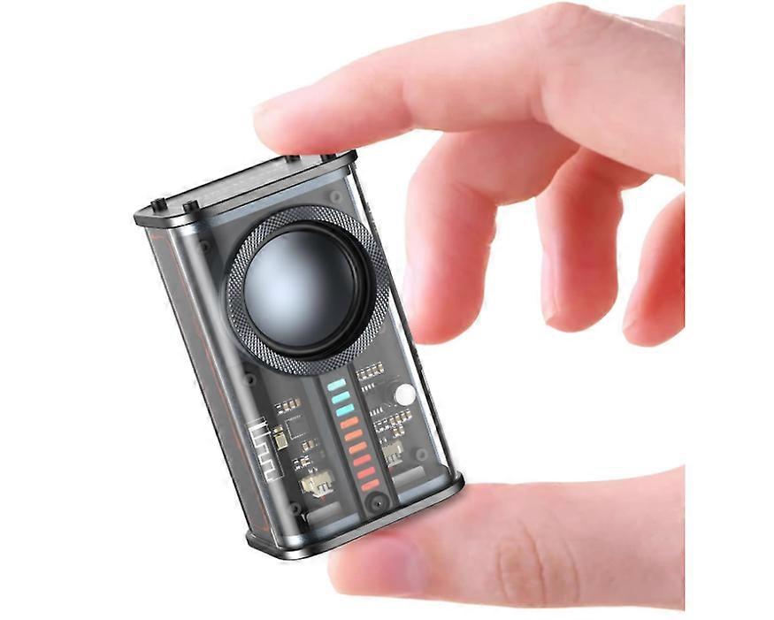 Portable Bluetooth Speaker with Lights Transparent Wireless Mini Speaker with TWS for Office, Home, Shower, Room, Bike, Car(Black)