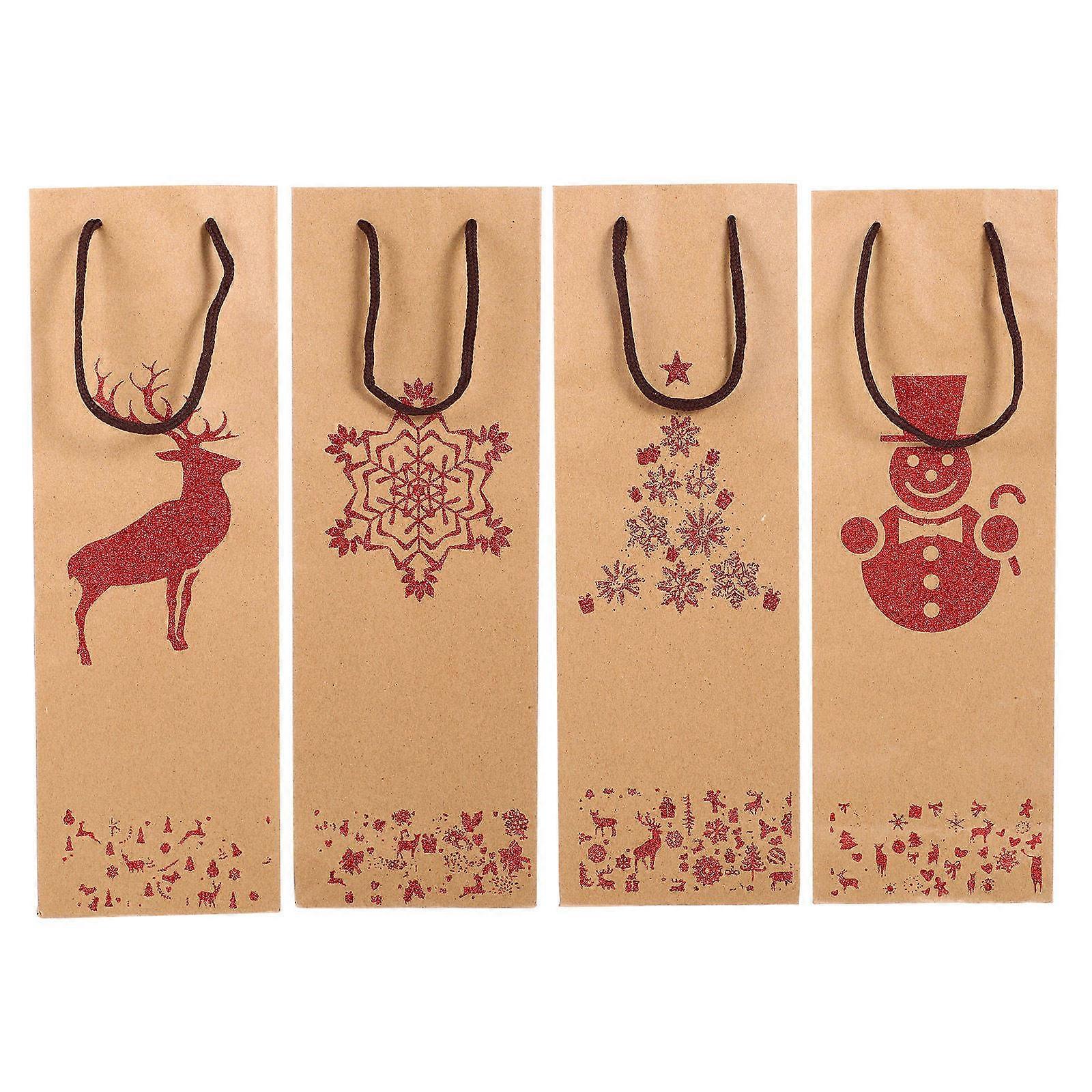 Χάρτινες Τσάντες με Χερούλια Glitter Powder Christmas Red δώρο Givers 36x12.5cm 4Set