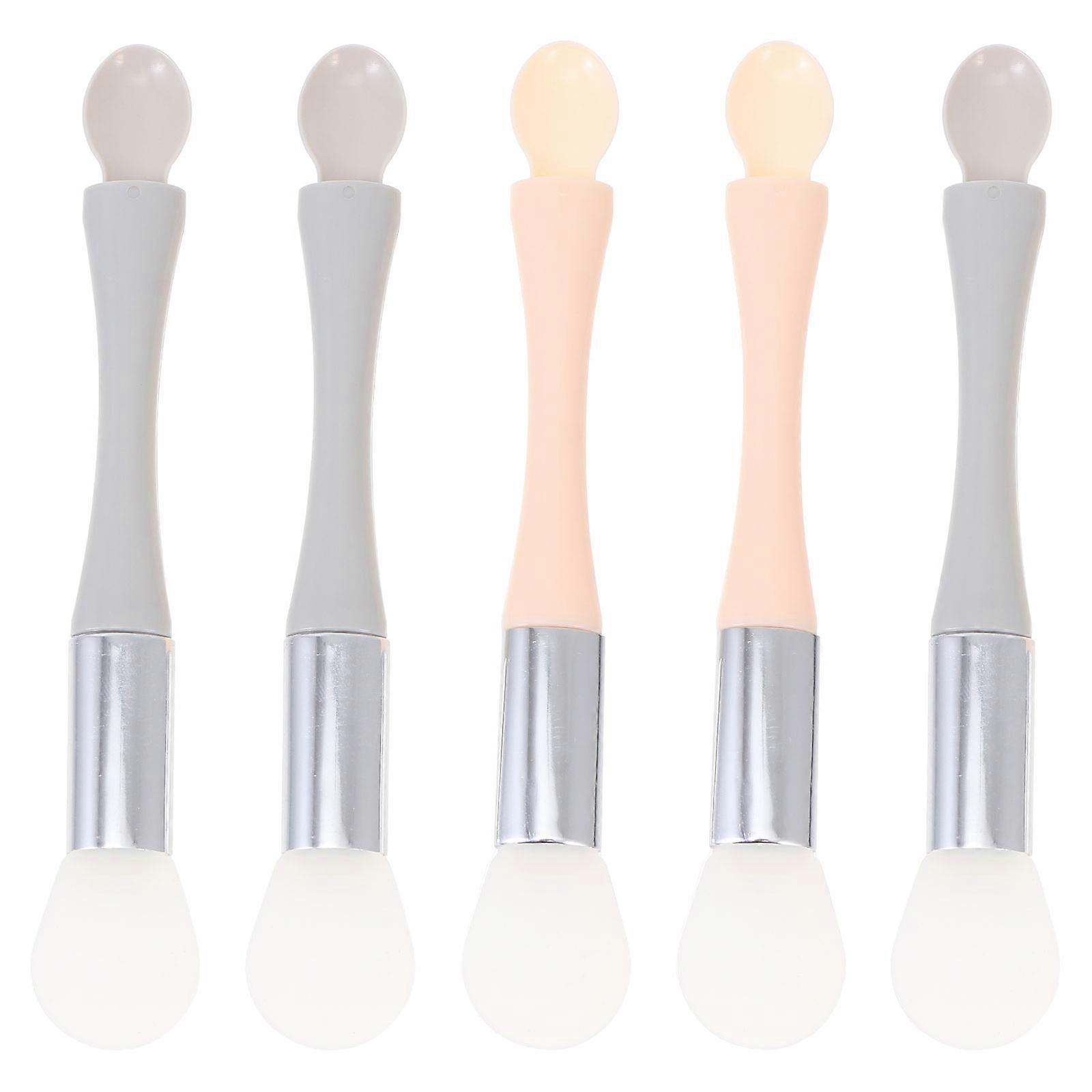 Silicone Double Heads Face Mask Brush for Skin Care Assorted Color 5 Pieces