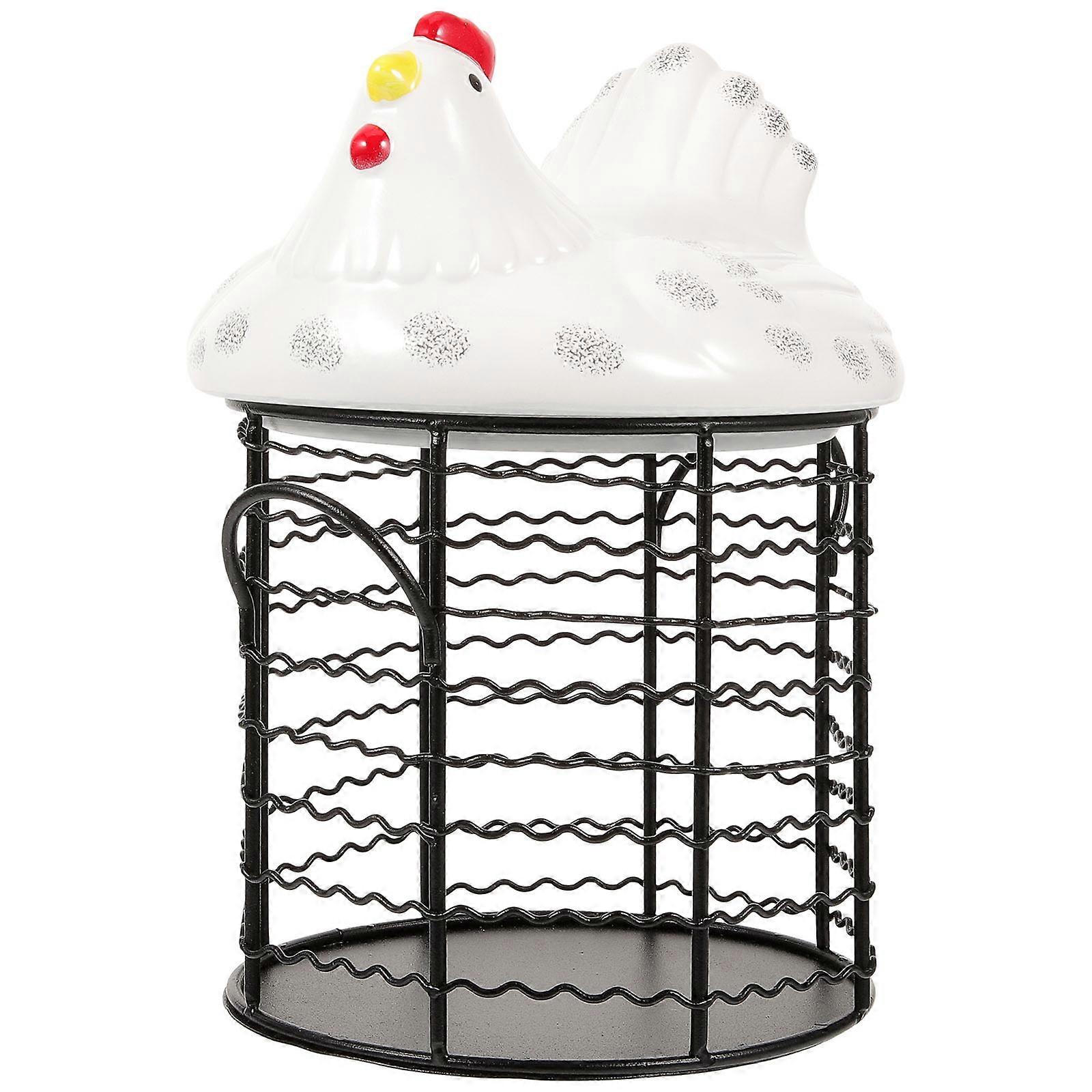 Practical Egg Basket Egg Organizer For Countertop Cooking Enthusiasts Home Use Ceramic 9.1X5.9X5.9in 1Set