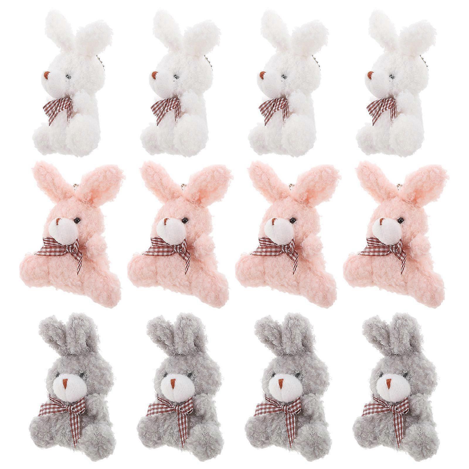 Bunny Key Chain Plush Bunny Keychain For Bag Pendant Key Pendant 12Pcs